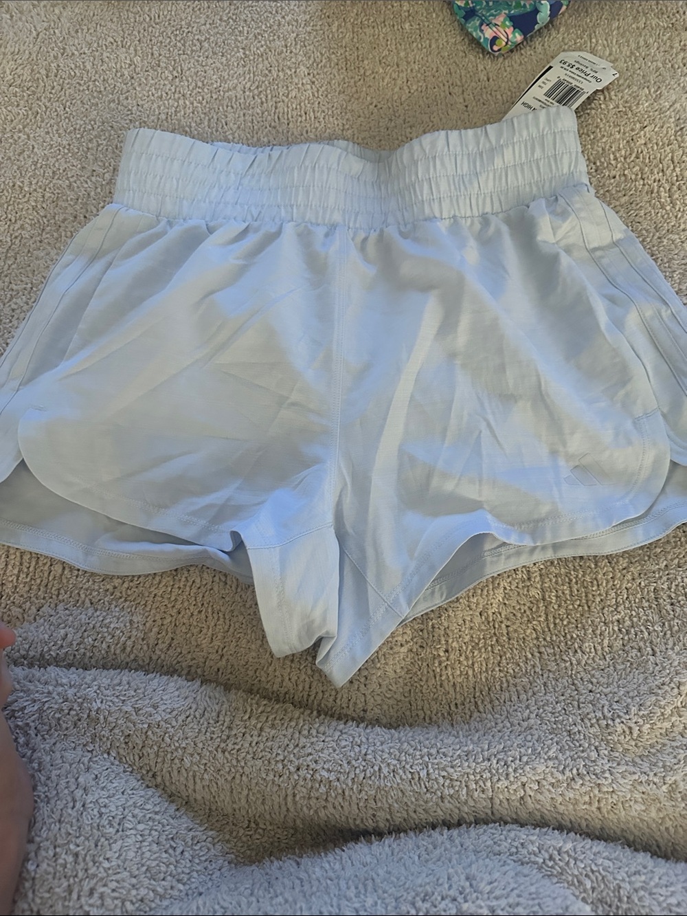 adidas Light Blue Women’s pacer shorts. Small 3’ inseam. NWT